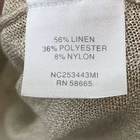 Nordstrom Tunic Top Womens Large Linen Blend Gray - Picture 7 of 7